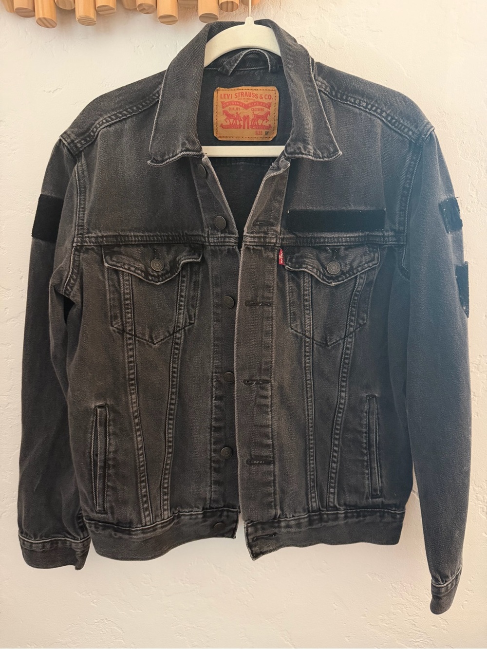 Levi's Black Washed Denim Trucker Jacket
